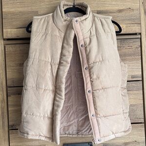 Sleeveless Quilted Puffer Vest - Cream